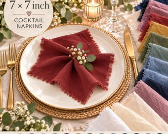 Napkins Rustic Wedding Ceremony Decor Cotton Pocket Square Farm Table Decor Wedding Ideas Dinner Cocktail Napkins Gift
