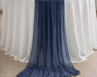 Navy Wedding Gauze Table Runner Bridal Shower Runner Table Centerpiece Cheesecloth Runner Wedding Decoration's Wedding Arbor Decor Arch Boho