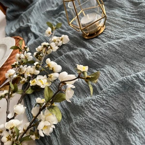 Grey Wedding Gauze Table Runner Table Centerpiece Cheesecloth Rustic Boho Style Wedding Decor Watercolor Ceremony Decorations Wedding Arch