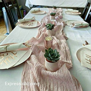 Pearl Pink Wedding Gauze Table Runner Wedding Cheesecloth Runner Dyed  Centerpiece Runner Ceremony Decorations Modern Ideas Arch Cotton Gift