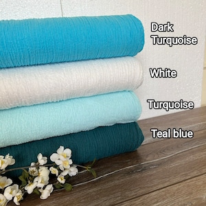 Runner da tavolo in garza turchese blu verde acqua per matrimonio, centrotavola in garza, decorazioni rustiche per matrimonio, idee regalo per la tavola da pranzo