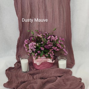 Dusty Mauve Boho Wedding Table Runner Ceremony Decorations Cheesecloth Gauze Table Runner Decor Ceremony Ideas Decor  Rustic Wedding Ideas