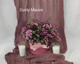 Dusty Mauve Boho Wedding Table Runner Ceremony Decorations Cheesecloth Gauze Table Runner Decor Ceremony Ideas Decor  Rustic Wedding Ideas