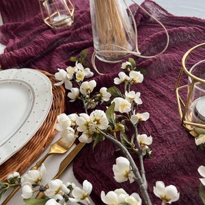 Vino Borgogna Rosso Nozze Idee Moderne Garza Runner da Tavolo Garza Runner Decorazione Centrotavola Evento Tinto Runner Tavolo Impostazione Arco Regalo