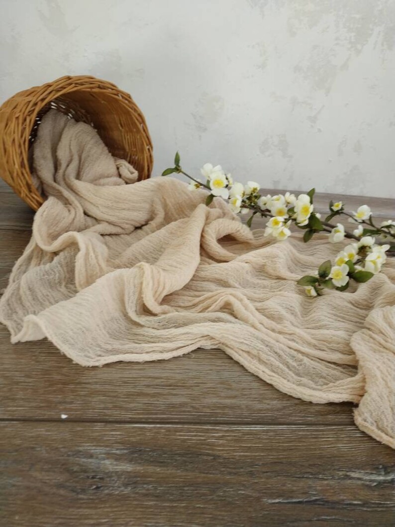 Gauze Table Runner Cafe Latte Wedding Bridal Shower Runner Etsy