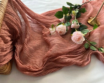 Desert Rose Wedding Ideas Gauze Table Runner Bridal Shower Runner Table Centerpiece Cheesecloth Table Runner Wedding Decorations Boho Decor