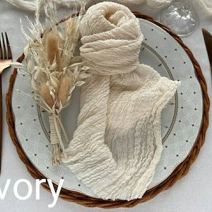 Ivory Wedding Napkins set 4 Cotton Dinner Napkins Cheesecloth Napkin Rustic Wedding Decor Cotton Gauze Napkins Farm Table Decor Cloth Gift