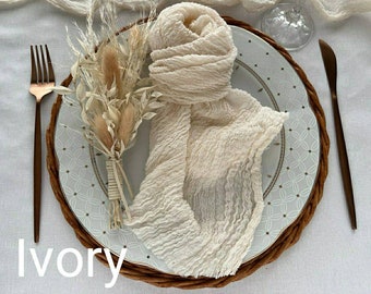 Ivory Wedding Napkins set 4 Cotton Dinner Napkins Cheesecloth Napkin Rustic Wedding Decor Cotton Gauze Napkins Farm Table Decor Cloth Gift