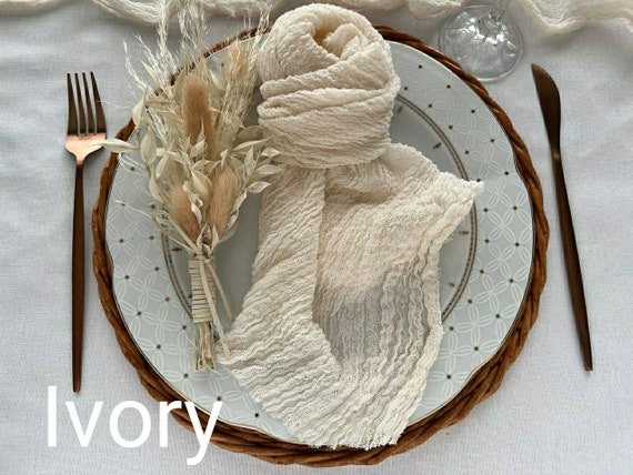 Dinner Cloth Napkins 10 Pack,Gauze Napkins 100% Natural Soft Cotton,Washable Napkins Great For Weddings Decorative,Dinner Parties,Family Everyday Use,40 * 40cm (16 * 16 Inches),White