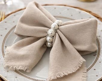 Latte Beige Napkin  Cheesecloth Napkin Rustic Wedding Ceremony Decor Cotton Gauze Napkins Farm Table Decor Wedding Ideas Dinner Boho Napkin