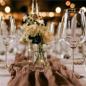 Taupe Brown Tan Wedding Gauze Table Runner Bridal Shower Runner Table Centerpiece Cheesecloth Runner  Wedding Table Decor Gauze Decorations