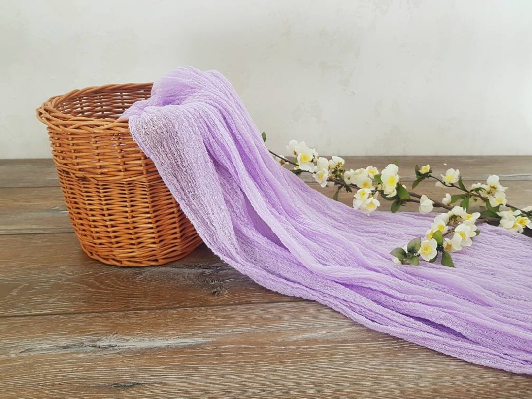 Violet Wedding Gauze Table Runner Rustic Wedding Cheesecloth Runner Event Centerpiece Runner ...