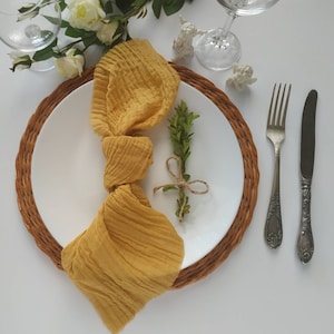Mustard Yellow Wedding Gauze Table Runner Table Centerpiece Cheesecloth Runner Rustic Table Wedding decor Ceremony Decorations Ideas Bridal image 5