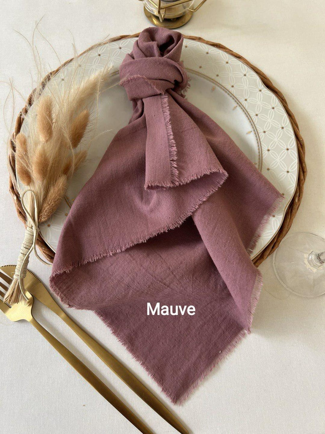 Cotton Dinner Napkins - 14x14(35x35cm) inches, Mauve