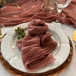 Tovaglioli da sposa Desert Rose, tovaglioli da cena in cotone, tovaglioli in garza, decorazioni rustiche per matrimoni, tovaglioli in garza di cotone, decorazioni da tavola per fattoria, tovaglioli in stoffa da regalo
