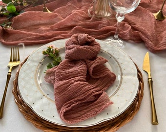 Desert Rose Wedding Napkins Cotton Dinner Dapkins Cheesecloth Napkin Rustic Wedding Decor Cotton Gauze Napkins Farm Table Decor Cloth Gift