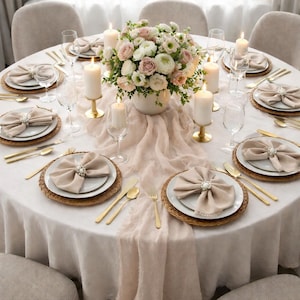 Cafe Latte Beige Gauze Table Runner   Wedding Bridal Shower Runner Table Centerpiece Cheesecloth Boho Wedding Decor Ideas Modern Farmhouse