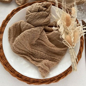 Beige Boho Napkins  Cheesecloth Napkin Rustic Wedding Ceremony Decor Cotton Gauze Napkins Farm Table Decor Wedding Ideas Dinner Napkins