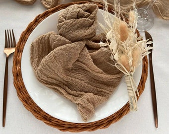 Beige Boho Napkins  Cheesecloth Napkin Rustic Wedding Ceremony Decor Cotton Gauze Napkins Farm Table Decor Wedding Ideas Dinner Napkins