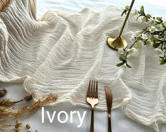 Ivory Cheesecloth Runner  Wedding Gauze Table Runner Table Centerpiece  Runner  Wedding Ceremony Decor Arch Cheesecloth Boho Style Wedding