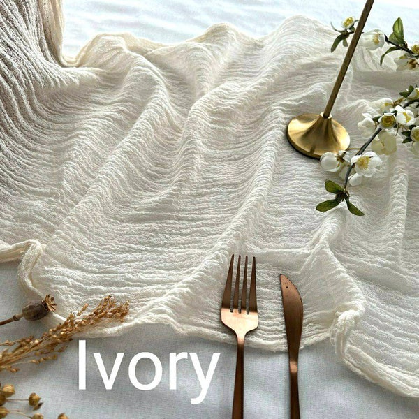 Ivory Cheesecloth Runner  Wedding Gauze Table Runner Table Centerpiece  Runner  Wedding Ceremony Decor Arch Cheesecloth Boho Style Wedding