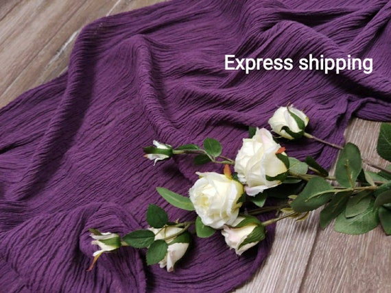 Plum Wedding Table Runner Light Blue Wedding Gauze Table Etsy