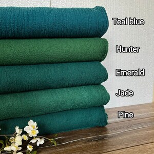 Green Wedding Pine Gauze Table Runner Table Centerpiece Cheesecloth Runner Rustic Table Runner Boho Wedding Decor Cotton Runner Watercolor image 2