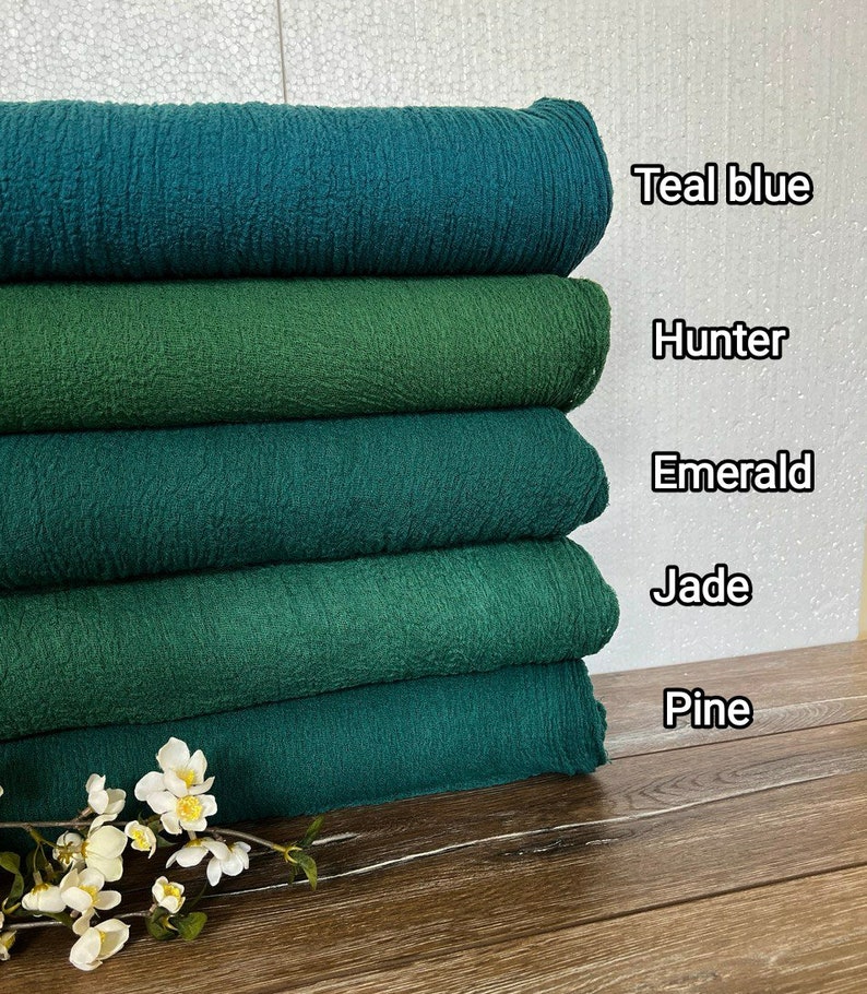 Green Wedding Pine Gauze Table Runner Table Centerpiece Cheesecloth Runner Rustic Table Runner Boho Wedding Decor Cotton Runner Watercolor image 2