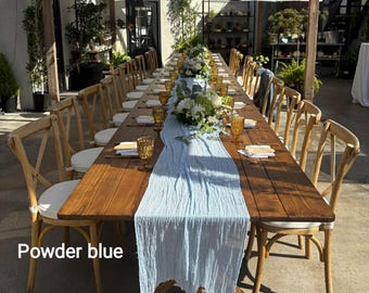 Powder blue Dusty blue Wedding Gauze Centerpiece Table Ceremony Cheesecloth Runner Rustic Table Runner Wedding Decor Watercolor Backdrop