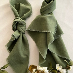 Servilletas bohemias verde oliva, servilletas de gasa, decoración rústica para ceremonias de boda, servilletas de gasa de algodón, decoración de mesas rústicas, ideas para bodas, servilletas para la cena
