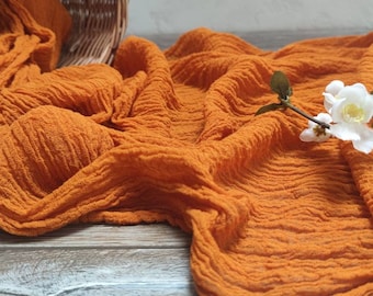 Rust Orange Wedding Gauze Table Runner Wedding Decorations Cheesecloth Terracotta Wedding Ceremony Ideas Arch Cheese cloth Rustic Wedding