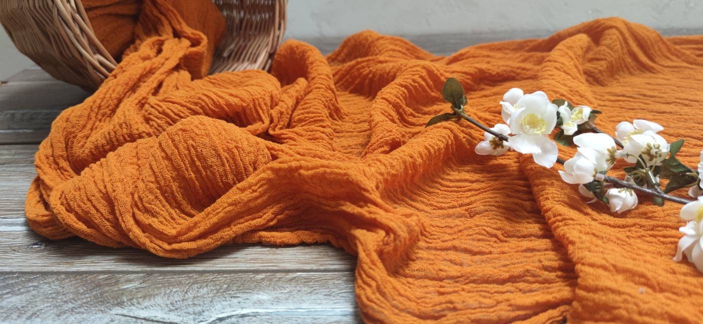 Rust Orange Wedding Gauze Table Runner Rust Orange Wedding Gauze Table Runner