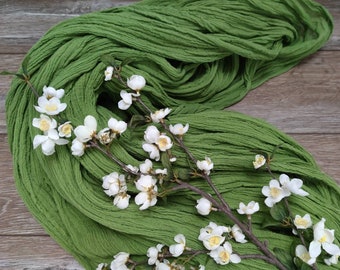 Green Wedding Gauze Table Runner Rustic Wedding Cheesecloth Runner Dyed cheesecloth Event Centerpiece Runner Watercolor Boho Wedding Decor