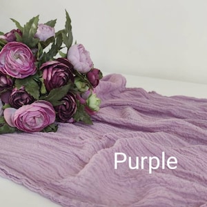 Purple Wedding Gauze Table Runner Wedding Ceremony Decorations Cheesecloth Wedding Ideas Modern Style Bridal Shower Dinner Decor Cotton Gift