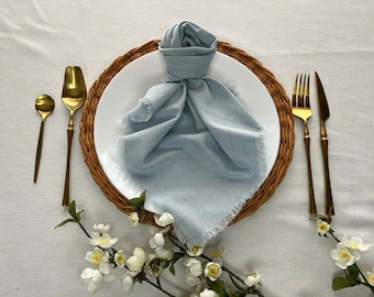 Ice blue Boho Napkins  Cheesecloth Napkin Rustic Wedding Ceremony Decor Cotton Gauze Napkins Farm Table Decor Wedding Ideas Dinner Napkins