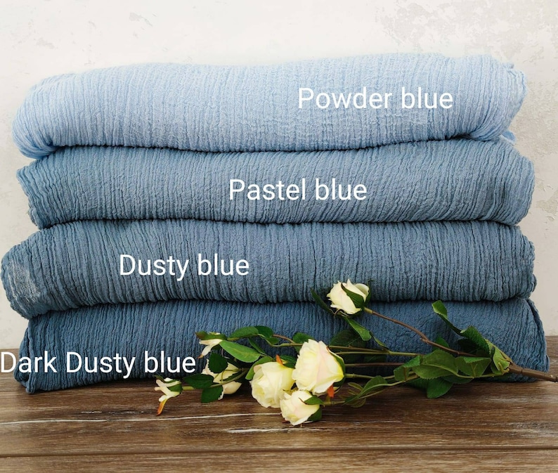 Dusty blue Wedding Ideas Gauze Table Runner Bridal Shower Runner Table Centerpiece Cheesecloth Table Runner Wedding Decorations Boho Decor image 1