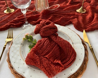 Terracotta Wedding Napkins Cotton  Cheesecloth Napkins Rustic Wedding Decor Gauze Napkins Farm Table Decorations Cloth Modern Idea Dinner