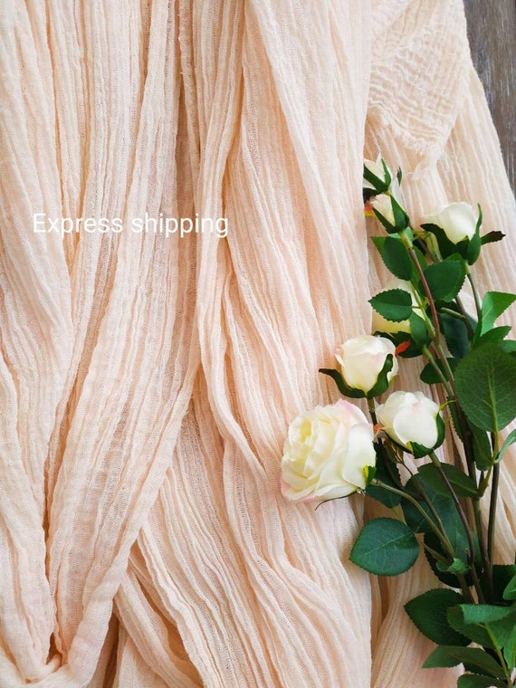 Peach Wedding Cheesecloth Table Centerpiece Country Wedding Etsy