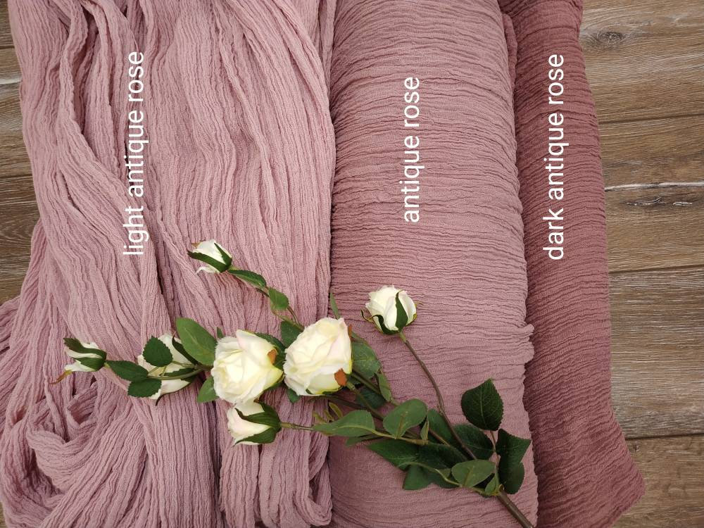 Antique Rose Wedding Gauze Table Tunner Rustic Wedding Cheesecloth Runner Cotton Runner for Table Wedding Arch Ideas Bridal Shower Modern