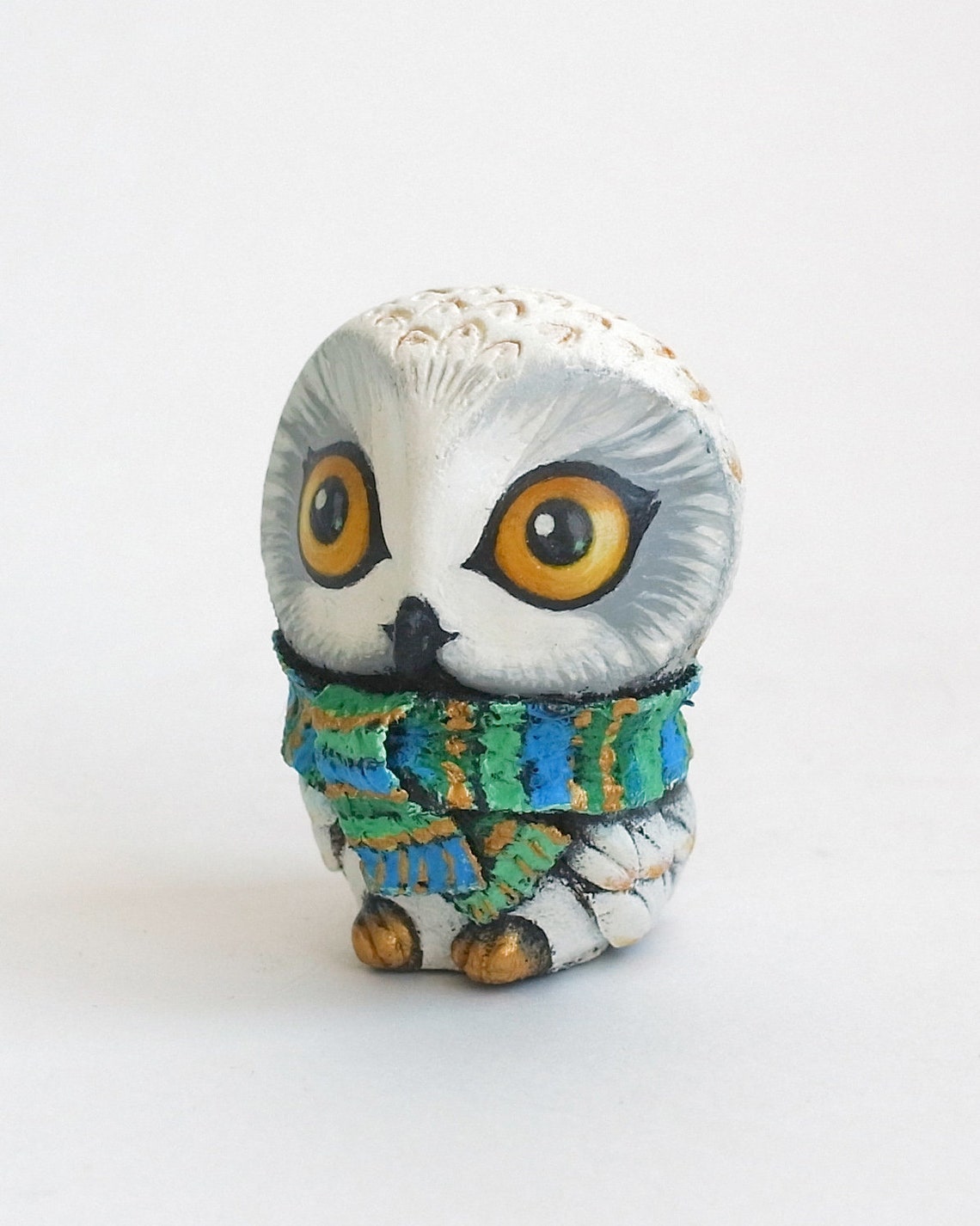 White Owl Figurine Snowy Owl Sculpture Owl Decor For Etsy