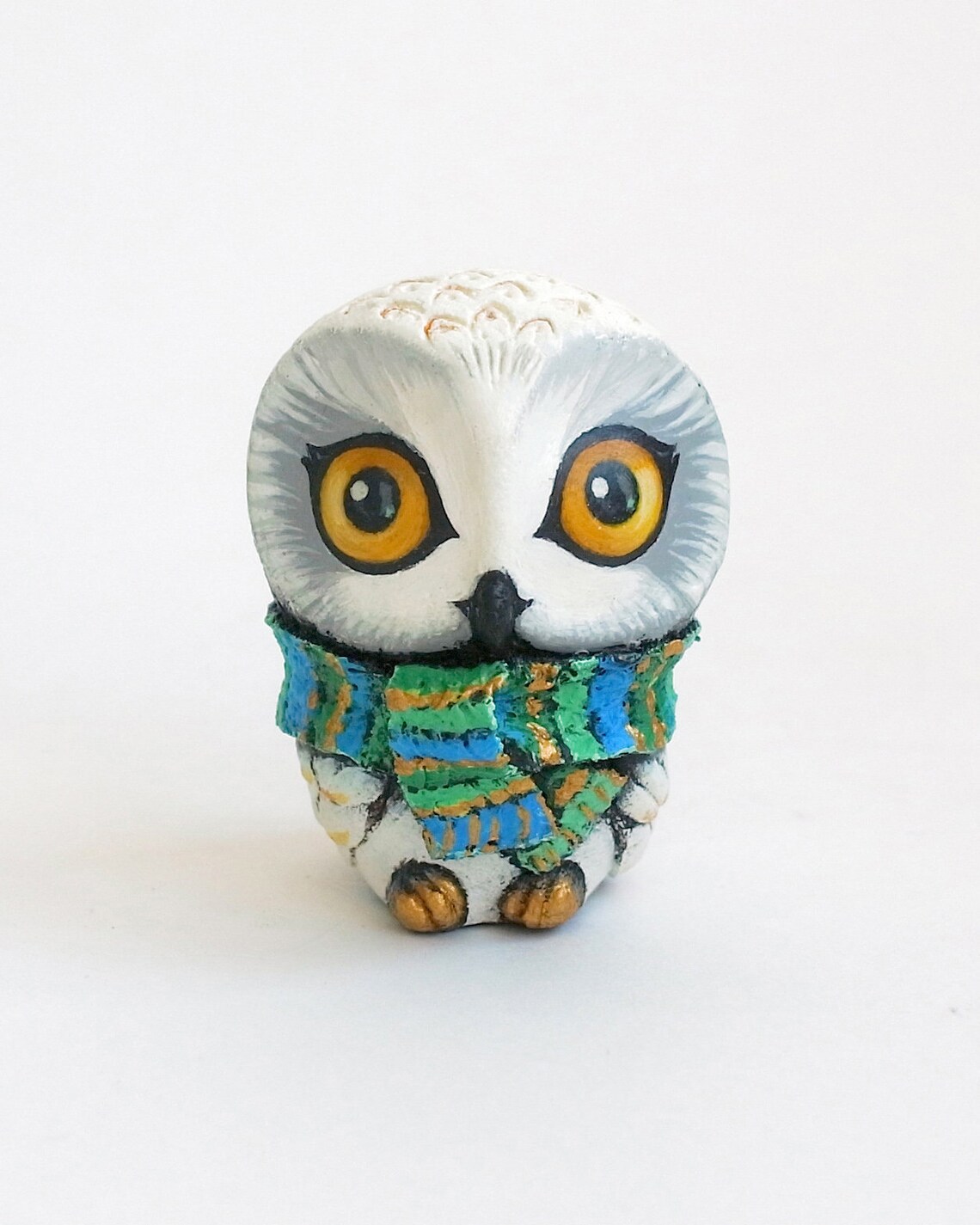 White Owl Figurine Snowy Owl Sculpture Owl Decor For Etsy