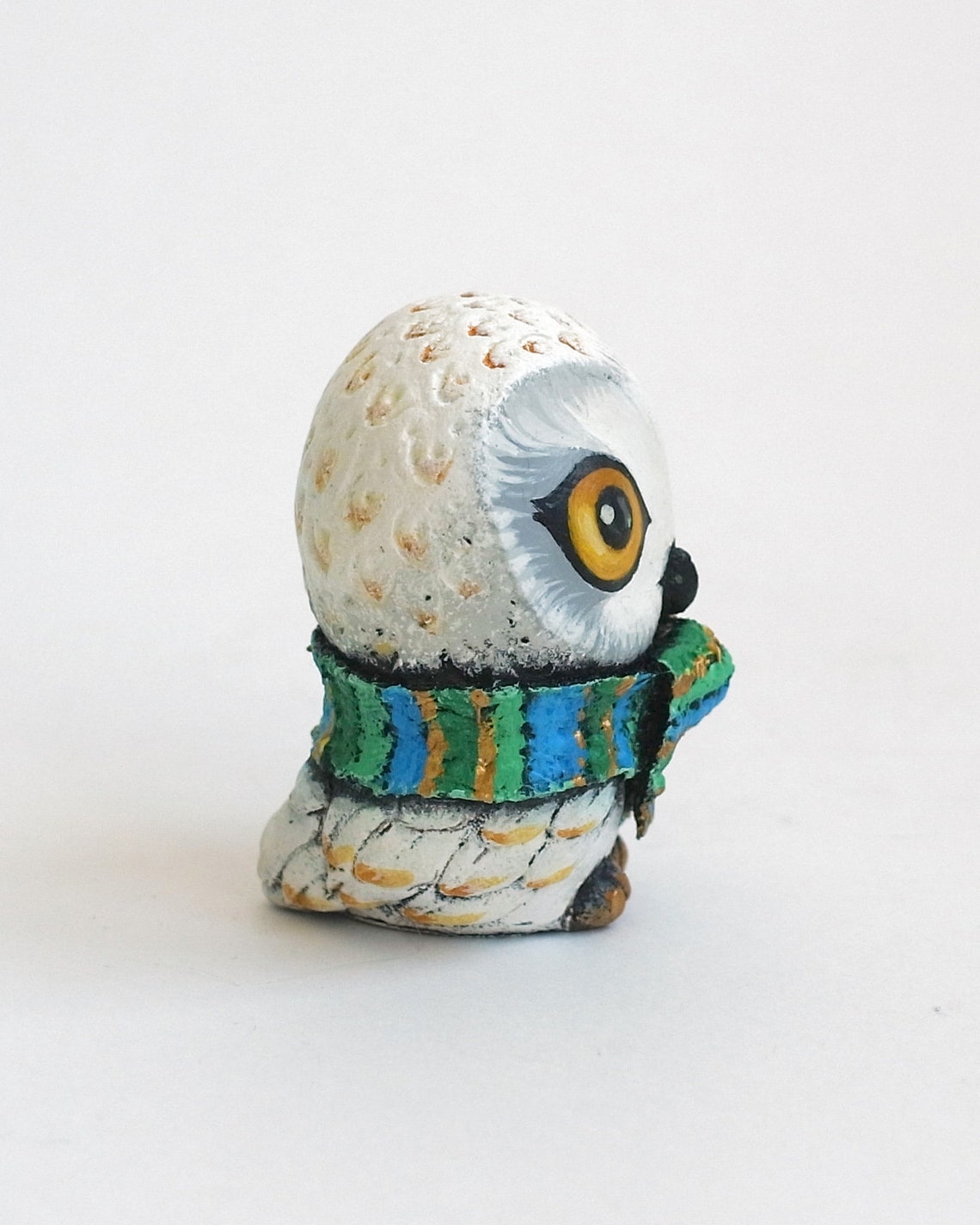 White Owl Figurine Snowy Owl Sculpture Owl Decor For Etsy