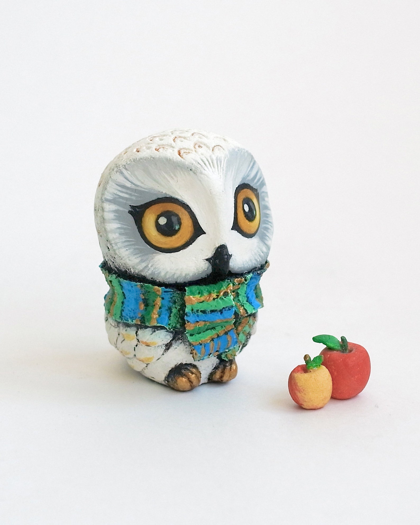 White Owl Figurine Snowy Owl Sculpture Owl Decor For Etsy