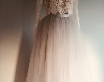 Tulle skirt, Ivory Tulle Bridal Skirt, Long Tulle skirt, Wedding separates, custom maid to measure wedding skirts, Handmade UK