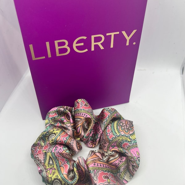 Liberty London 100% silk scrunchies, Beautiful silk satin scrunchies, available in a variety of Liberty London prints. Handmade in the UK