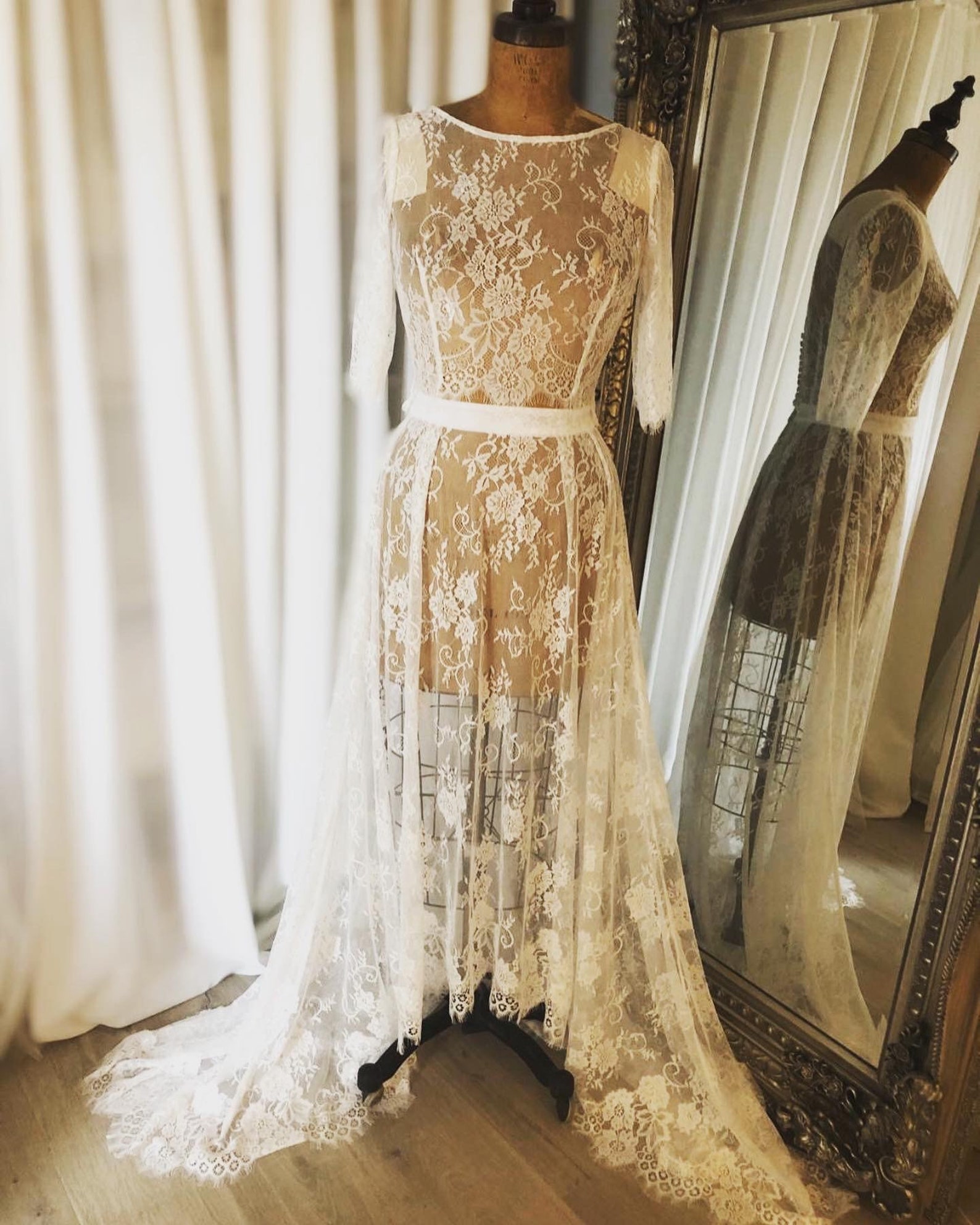 Lace Overlay Sheer Bridal Dress, Skirt, Top, Bridal Separates, Lace ...