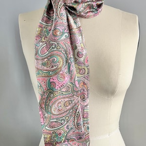 Liberty London 100% silk scarf, neck tie. Beautiful silk satin scarf, available in a variety of Liberty London prints. Handmade in the UK