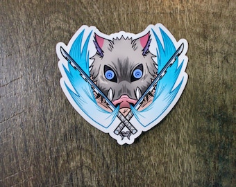 Anime Boar Waterproof Sticker, Anime, Cartoon, Japanese, Demon