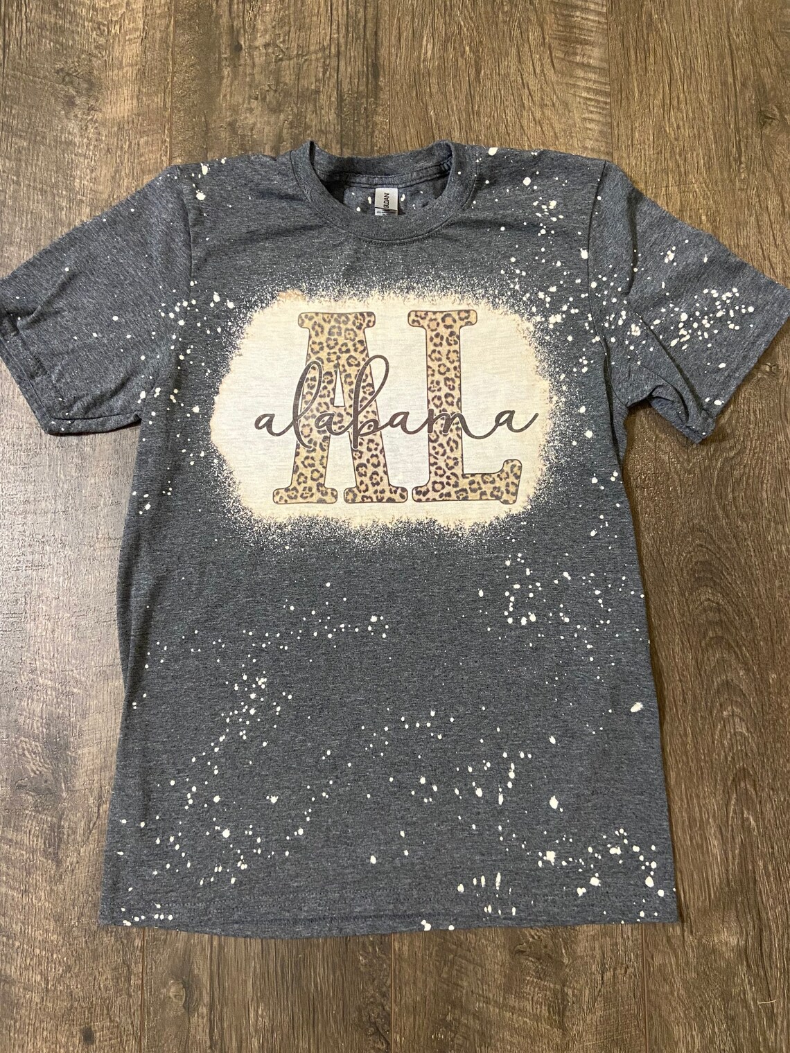 Alabama Cheetah Print Bleached Shirt Womens Shirt Etsy