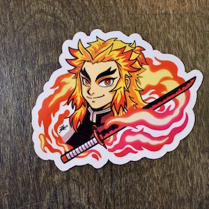 Anime Fire Boy Waterproof Sticker, Anime, Cartoon, Japanese, Demon, Manga, Anime Sticker, Gift for Anime Fan